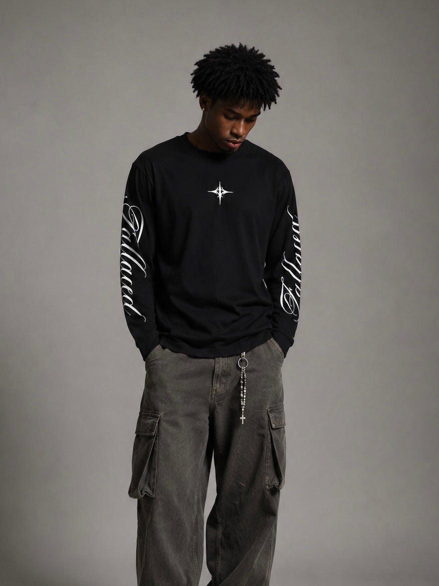 SCRIPT LONGSLEEVE - BLACK